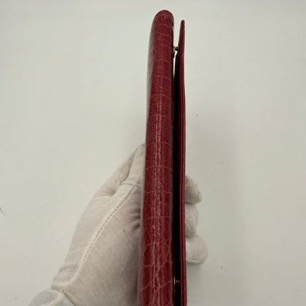 Miu Miu MIU MIU Rosso Crocodile Print Leather Wallet