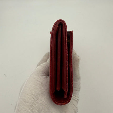 Miu Miu MIU MIU Rosso Crocodile Print Leather Wallet