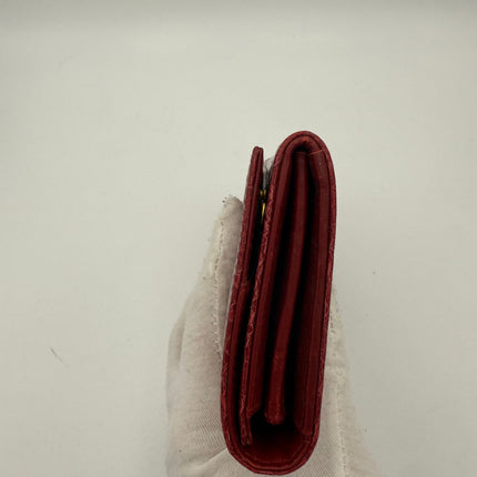 Miu Miu MIU MIU Rosso Crocodile Print Leather Wallet