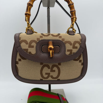 Gucci GUCCI BAMBOO 1947 GG Canvas Handbag
