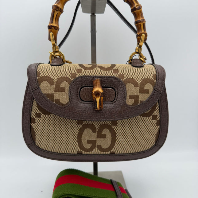 Gucci GUCCI BAMBOO 1947 GG Canvas Handbag