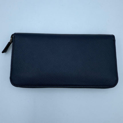 Prada PRADA Zip in Blue Saffiano Wallet