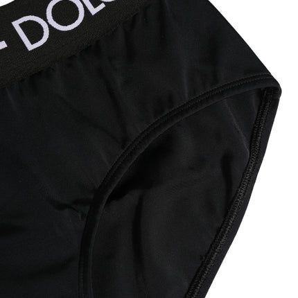 Dolce & Gabbana Black Nylon Stretch Coulotte Panty Underwear