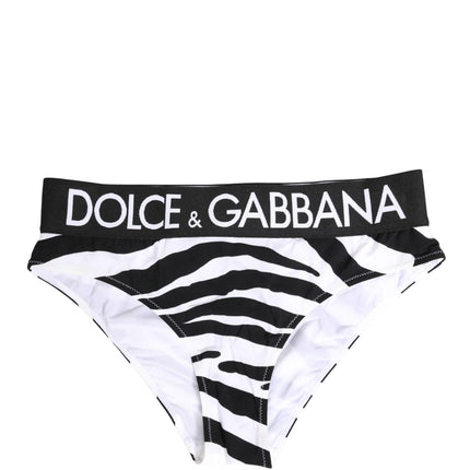 Dolce & Gabbana Black White Zebra Print Brief Panty Underwear