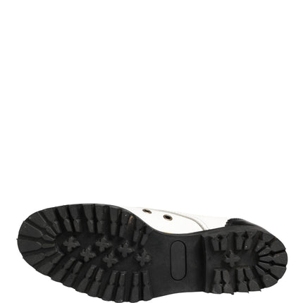Dolce & Gabbana Black White Leather Derby Shoes
