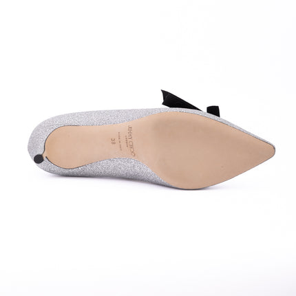 Jimmy Choo Silver Fine Glitter Fabric Romy 60 Pumps