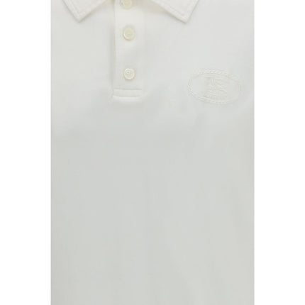 Burberry White Cotton Polo Shirt