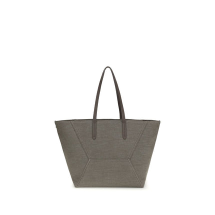Brunello Cucinelli Brown Cotton Shoulder Bag