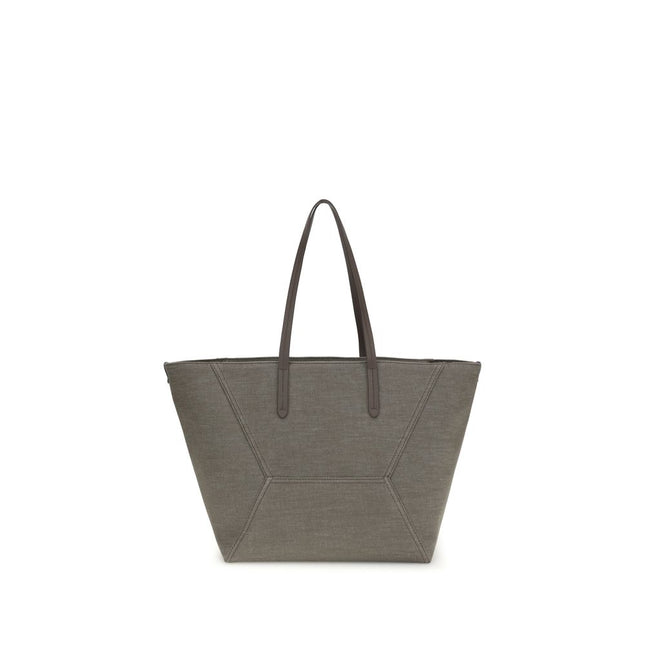 Brunello Cucinelli Brown Cotton Shoulder Bag