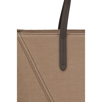 Brunello Cucinelli Beige Cotton Shoulder Bag
