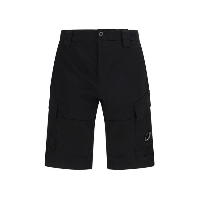C.P. Company Black Cotton Bermuda Shorts