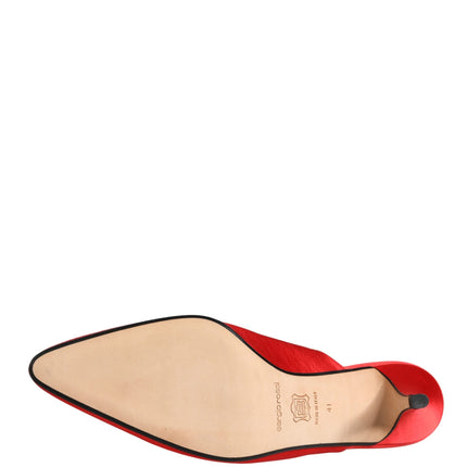 Dolce & Gabbana Red Suede Heel Mule Shoes