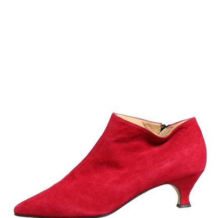 Dolce & Gabbana Red Suede Ankle Boots Shoes