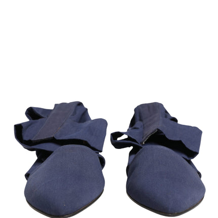 Dolce & Gabbana Blue Cotton Ankle Boots Shoes