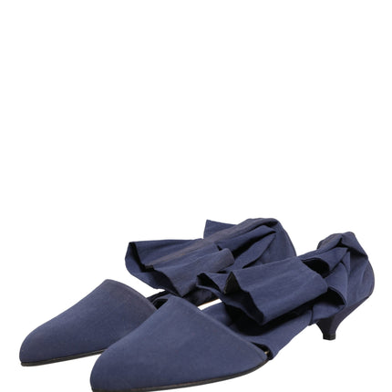 Dolce & Gabbana Blue Cotton Ankle Boots Shoes