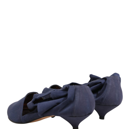 Dolce & Gabbana Blue Cotton Ankle Boots Shoes