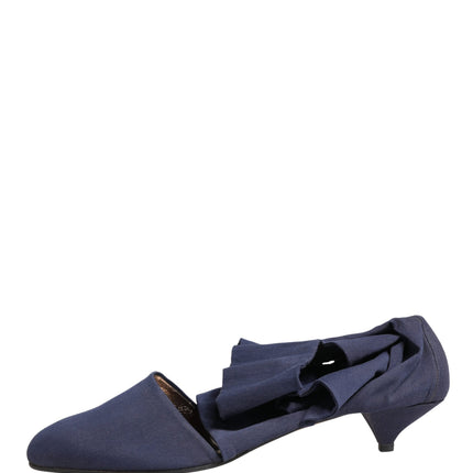 Dolce & Gabbana Blue Cotton Ankle Boots Shoes