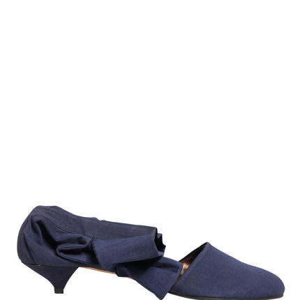 Dolce & Gabbana Blue Cotton Ankle Boots Shoes