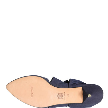 Dolce & Gabbana Blue Cotton Ankle Boots Shoes