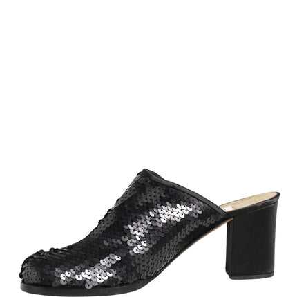 Dolce & Gabbana Black Sequined Mules Shoes
