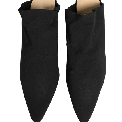 Dolce & Gabbana Black Suede Heel Mule Shoes
