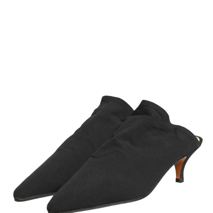 Dolce & Gabbana Black Suede Heel Mule Shoes