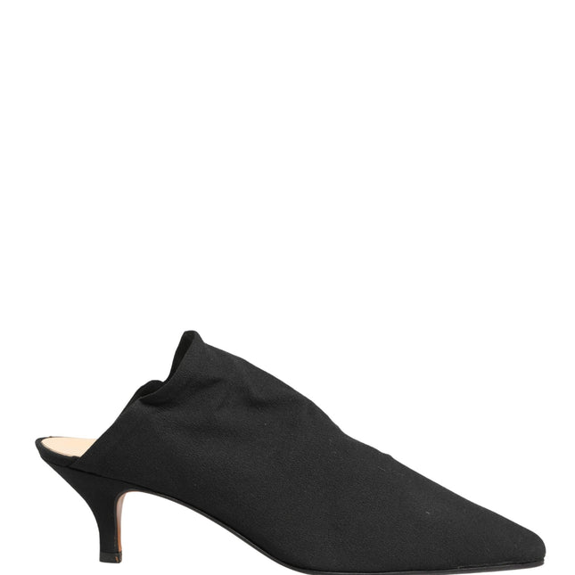 Dolce & Gabbana Black Suede Heel Mule Shoes