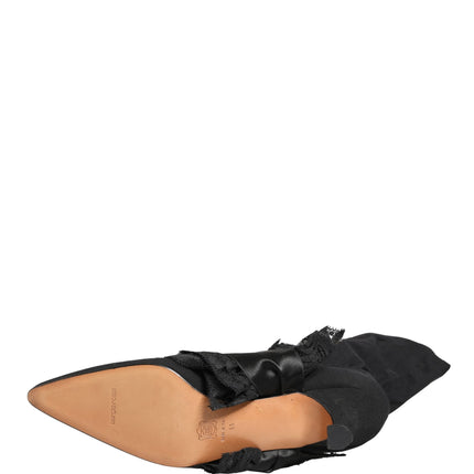 Dolce & Gabbana Black Suede Mid Calf Boots Shoes