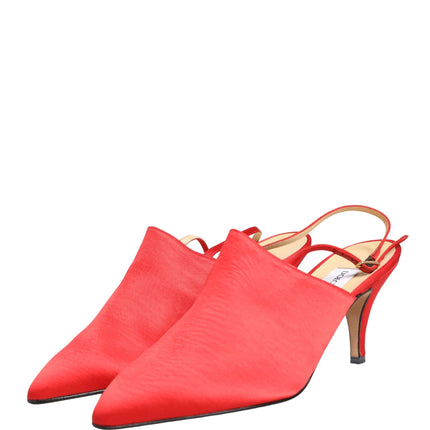 Dolce & Gabbana Red Suede Heel Slingback Shoes