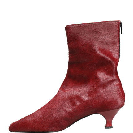 Dolce & Gabbana Burgundy Mid Calf Boots Shoes