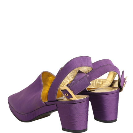 Dolce & Gabbana Purple Suede Sandals Shoes