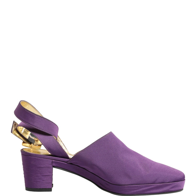 Dolce & Gabbana Purple Suede Sandals Shoes