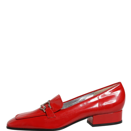 Dolce & Gabbana Red Patent Leather Moccasin Slip On Shoes