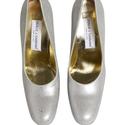 Dolce & Gabbana White Leather High Heels Women Pumps Shoes
