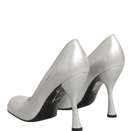 Dolce & Gabbana White Leather High Heels Women Pumps Shoes