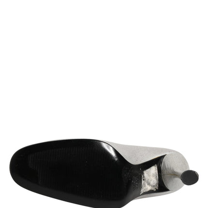 Dolce & Gabbana White Leather High Heels Women Pumps Shoes