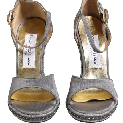 Dolce & Gabbana Gray High Heeled Sandals Ankle Strap Shoes