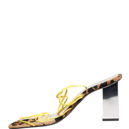 Dolce & Gabbana Multicolor Leather Block Heels Sandals Shoes