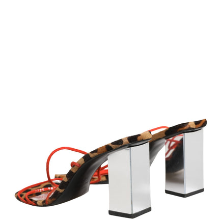 Dolce & Gabbana Multicolor Leather Block Heels Sandals Shoes