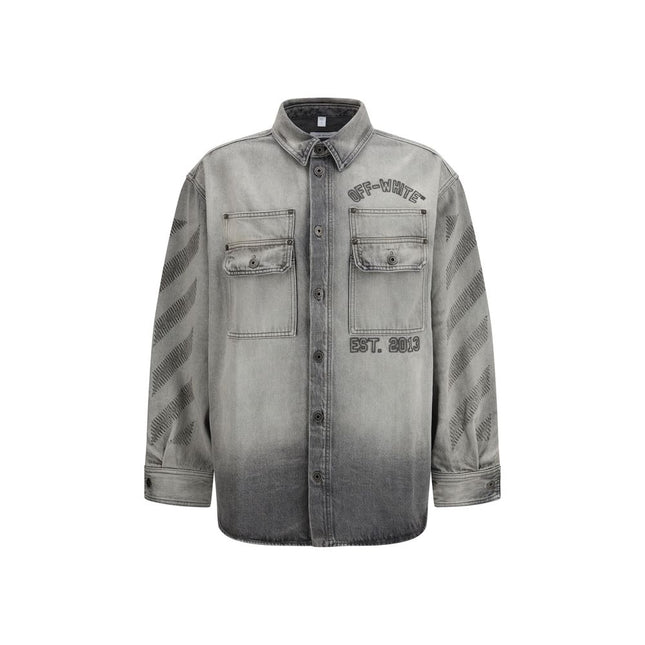 Off-White Gray Denim Shirt