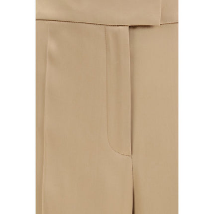 Valentino Beige Silk Dress Pants
