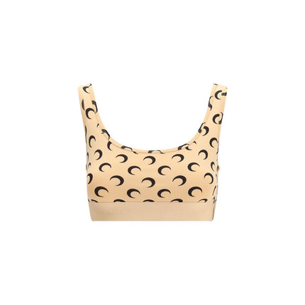 Marine Serre Beige Polyamide Sport Bra