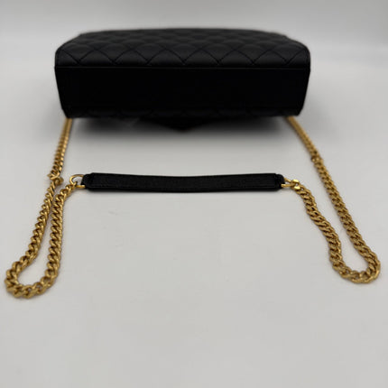 Saint Laurent SAINT LAURENT ENVELOPE SMALL in Black Grained Leather Handbag