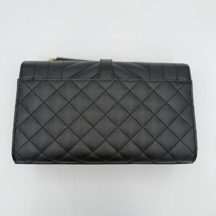 Saint Laurent SAINT LAURENT ENVELOPE SMALL in Black Grained Leather Handbag