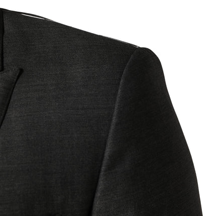Dolce & Gabbana Dark Gray Wool Slim Fit Coat Jacket Blazer