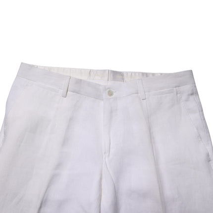Dolce & Gabbana White SARTORIA Linen 2 Piece Men Formal Suit