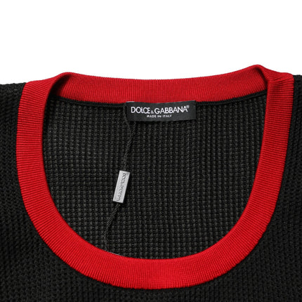 Dolce & Gabbana Black Crew Neck Sleeveless Men Knit Vest T-shirt