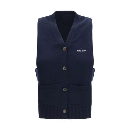 Miu Miu Blue Cashmere Sleeveles Sweater