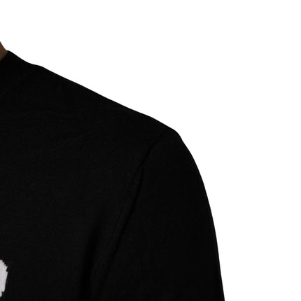 Dsquared² Black Logo Knitted Crew Neck Men Pullover Sweater