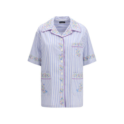 Dolce & Gabbana Blue Cotton Shortsleeve Shirt